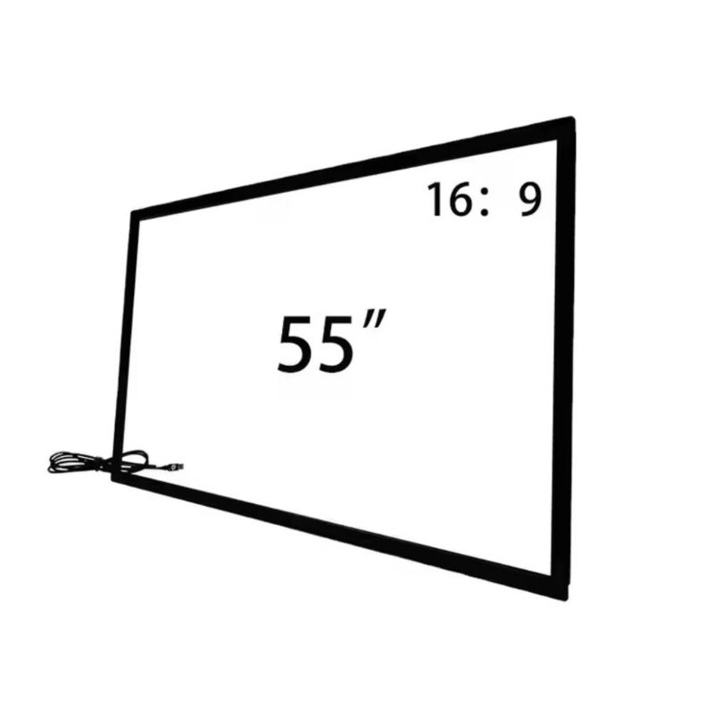 55 65 75 Inç Kızılötesi Dokunma Çerçeve TV Akıllı Monitör Kiosk için USB Tempered Cam ile