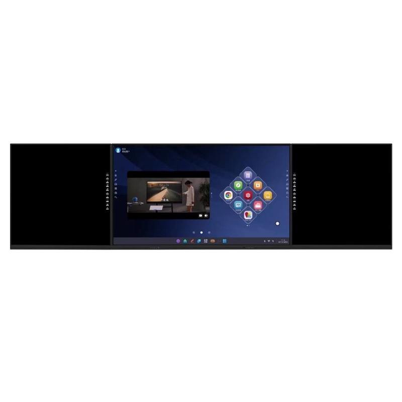 Akıllı Blackboard 86 98 Inch Android OPS Çift Sistemi 20 Dokunma Noktası Kamera Mikrofon Tarayıcı WIFI BT Dahili Eğitim Ofisi için