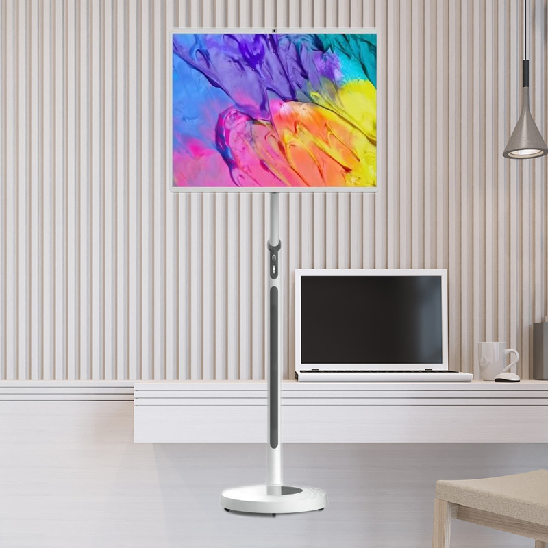 32 Inch Android Sistem 8+128G Mobil Akıllı dokunmatik ekran Evde Yerde Kalkan Taşınabilir Akıllı Televizyon Dahili Kamera