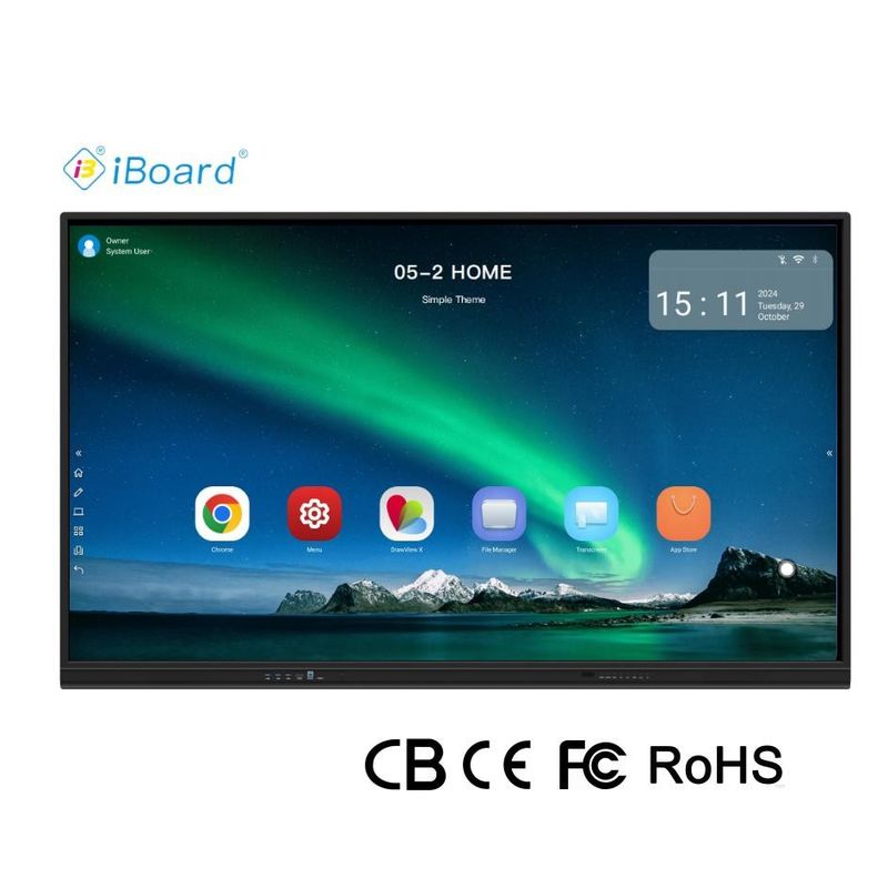CIboard 65 Inch Akıllı TV Monitörleri Blackboard İnteraktif Düz Panel Dokunmatik Ekran Toplantı Ekipmanlarının Tümünde Bir Bilgisayarla