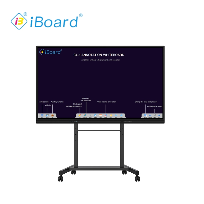 4 3 Ratio Iboard VGA Bağlantısı ve Android 11 8 64G ile Etkileşimli Whiteboard