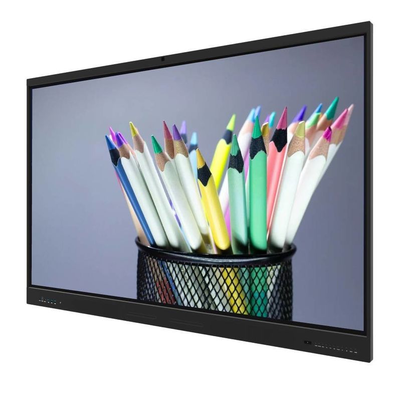 LCD Akıllı Tahta 75 Inch IFP Android 14 8+128G Kamera Mikrofon Hoparlör Işık Sensörü Wifi Kızılötesi 50 Dokunma Noktası Okul İçin Online Öğretim Ofisi Zoom Takımlar Toplantısı