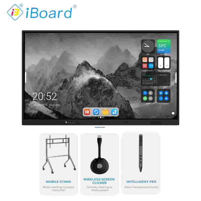 Eğitim için Android 14 8+128G ile 75 Inç Interactive Flat Panel Display Touch Smart Board
