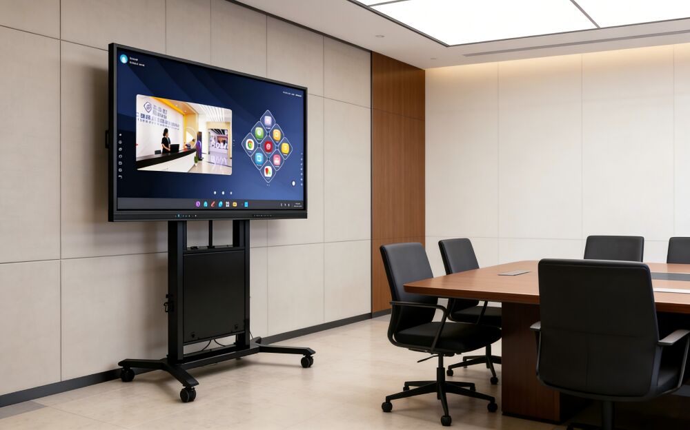 65-86 inçlik Smart TV'ler için elektronik güç taşınabilir arabayı yüksekliği ayarlanabilir ve 100 kg maksimum taşıma ağırlığı ile