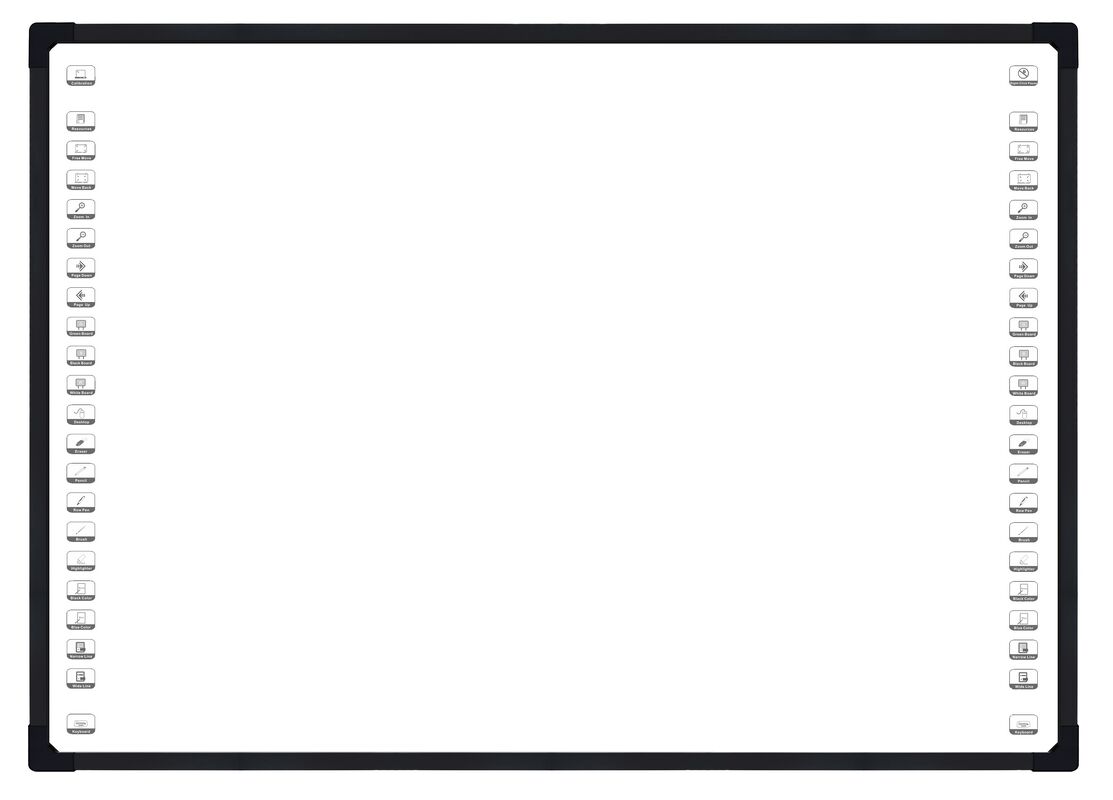 4 Kamera Optik Interaktif Beyaz Tahta Gelişmiş Dijital İşbirliği için 10-32 Dokunma Noktası Akıllı Tahta