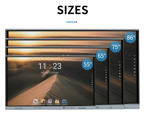 İnteraktif LCD Düz Panel Ekran 4K Android 11 Eğitim İçin OPS Yuvalı Çoklu Dokunmatik LED Ekran Monitörü