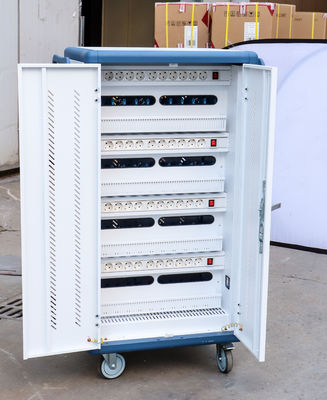 CE AC Şarj DC Şarj ve USB Tip-A Tip-C Kasa Depolama IPad Şarj Arabası Tekerlekli Mobil Şarj Dolabı