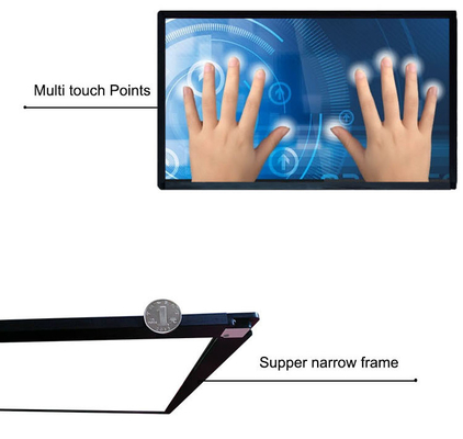 Çin Fabrikası iBoard 32 43 55 Inch Kızılötesi Dokunma 10 Nokta Açık Üstleşme Çerçeve Ekran TV monitörü video duvar eğitim ekipmanları için