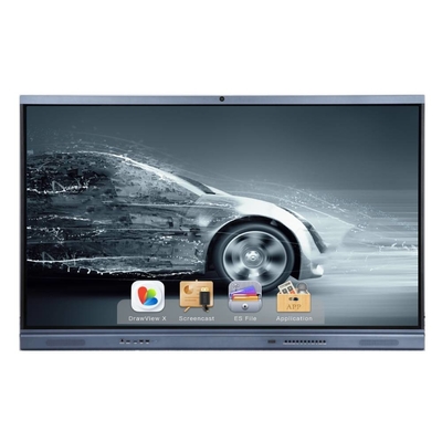 Okul Eğitimi için Android 3+32G Kamera Mic 4K Etkileşimli Düz Panel 75 İnç
